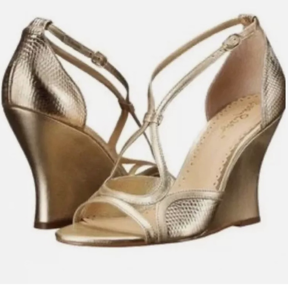 Lilly Pulitzer gold Janie Wedge